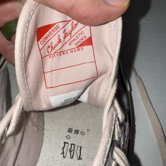 Size 7.5 Converse Chuck Taylor 70 Low Top Light Pink Glitter Flame Tennis Shoes - Picture 11 of 11